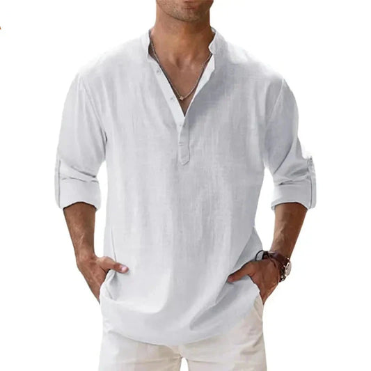 New Cotton Linen Shirts for Men Casual Shirts